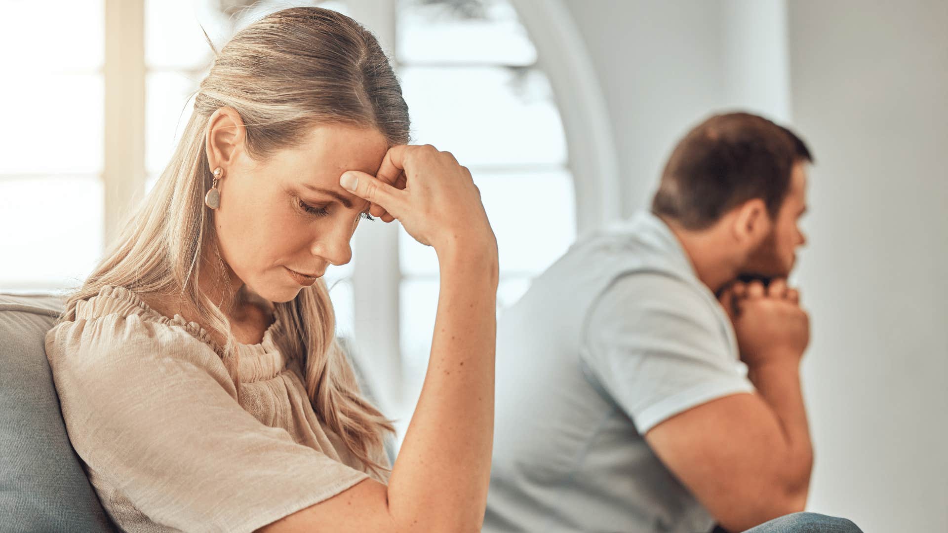 couple ignoring each other