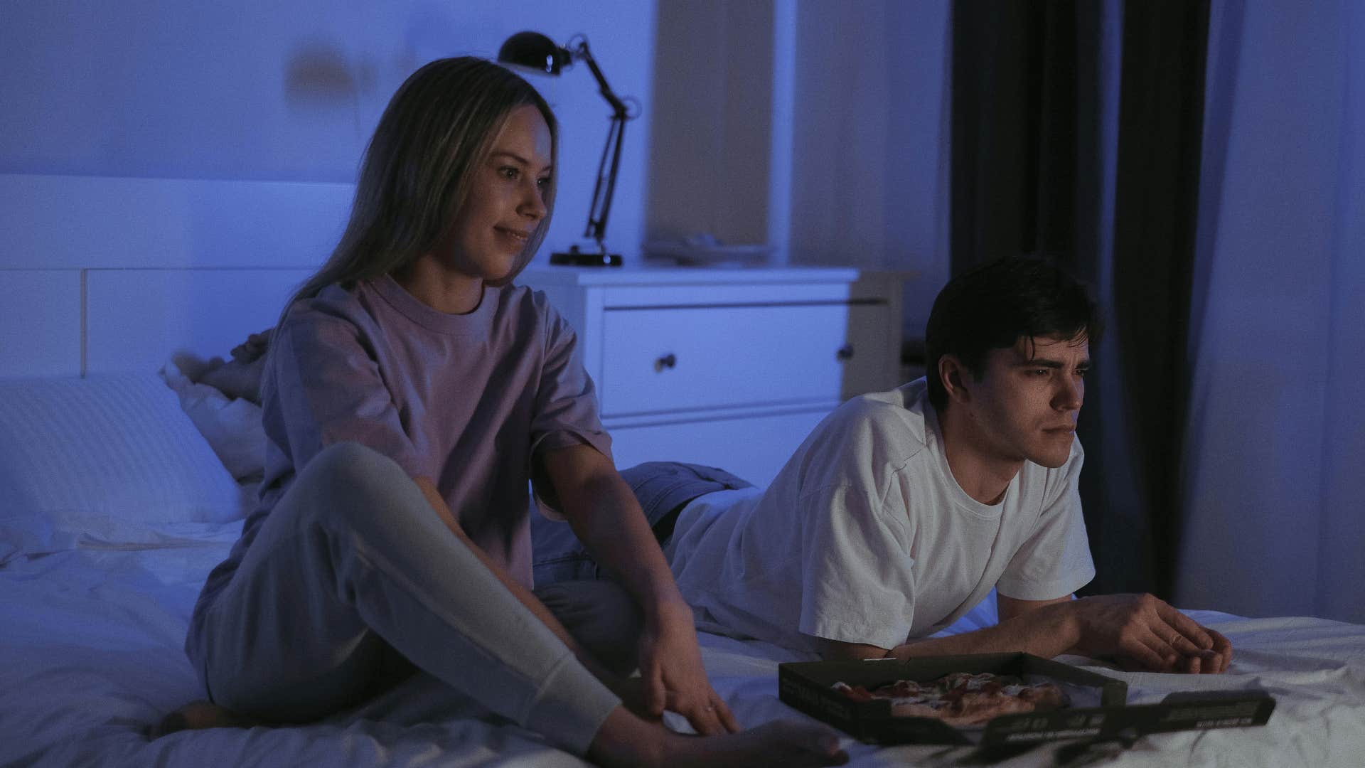 couple watching television