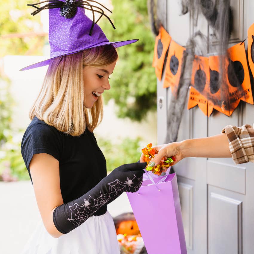 Girl trick or treating