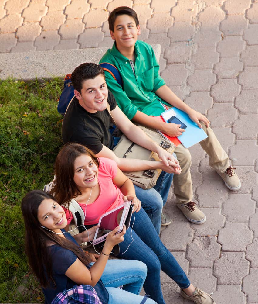 group of high school students