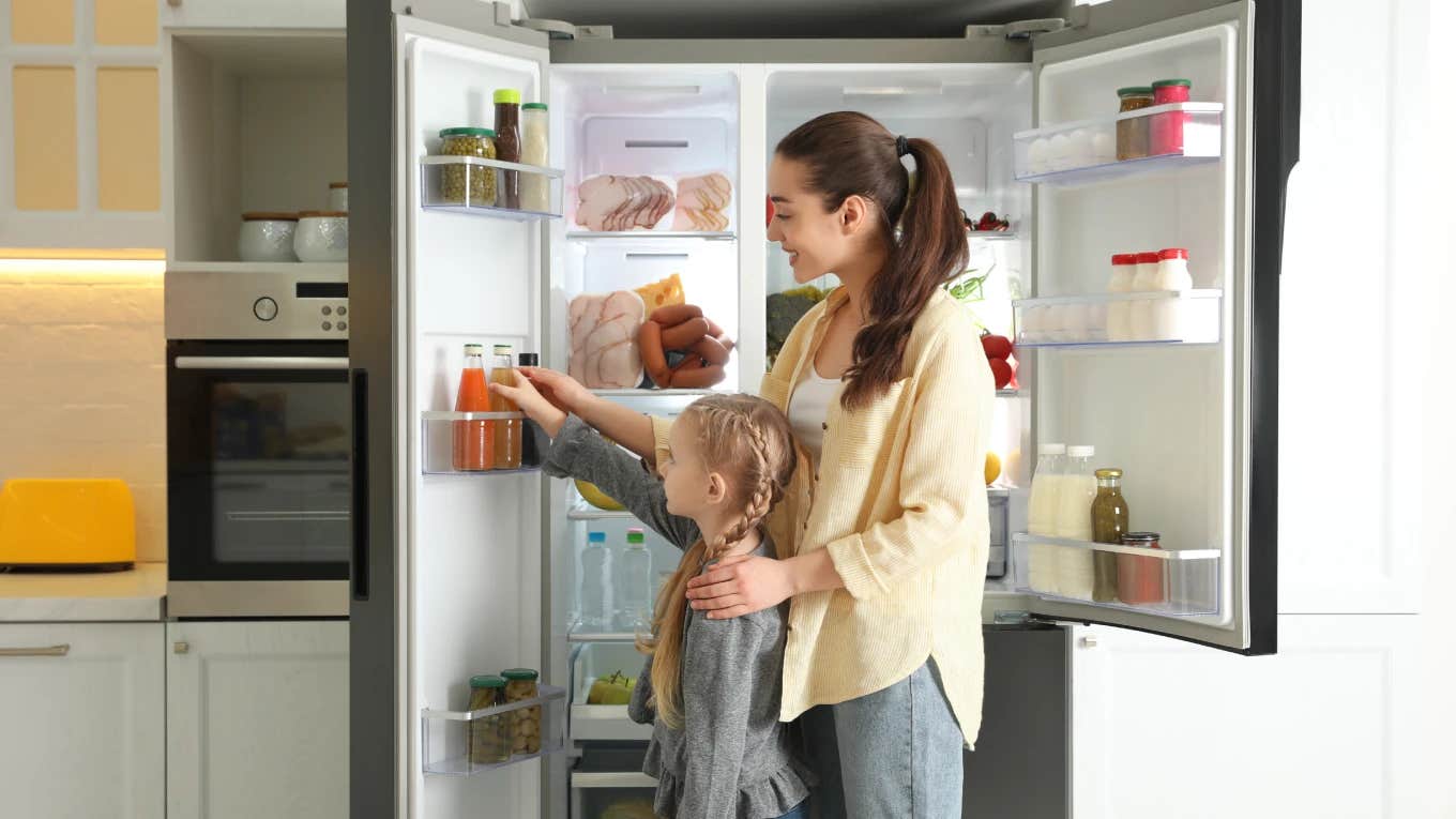 Gummy bear mom with a fully stocked fridge