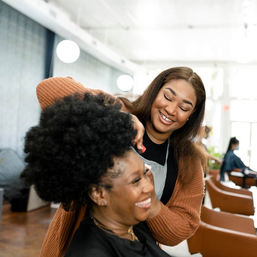 Happy hairstylist