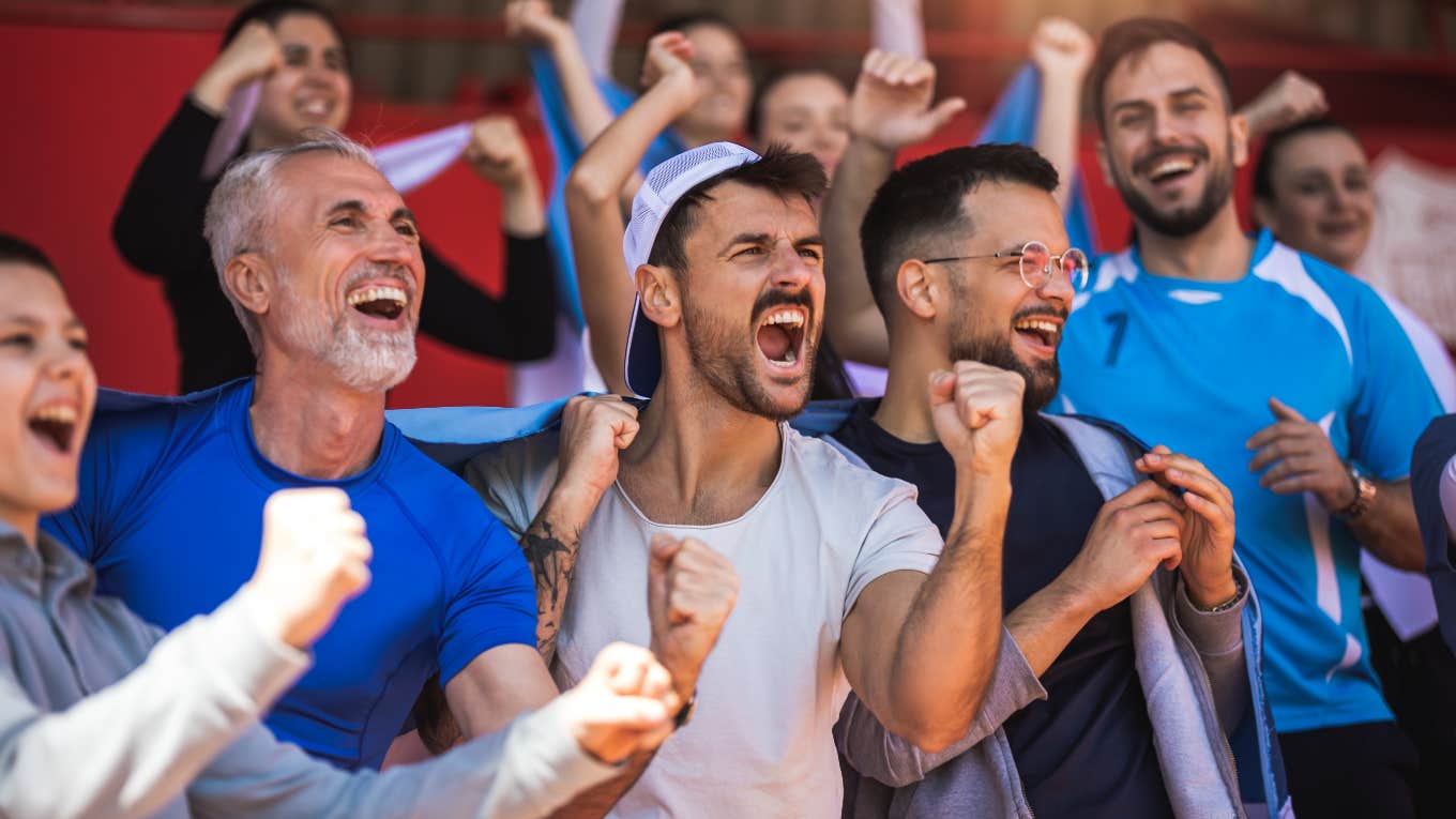 Football fans chanting