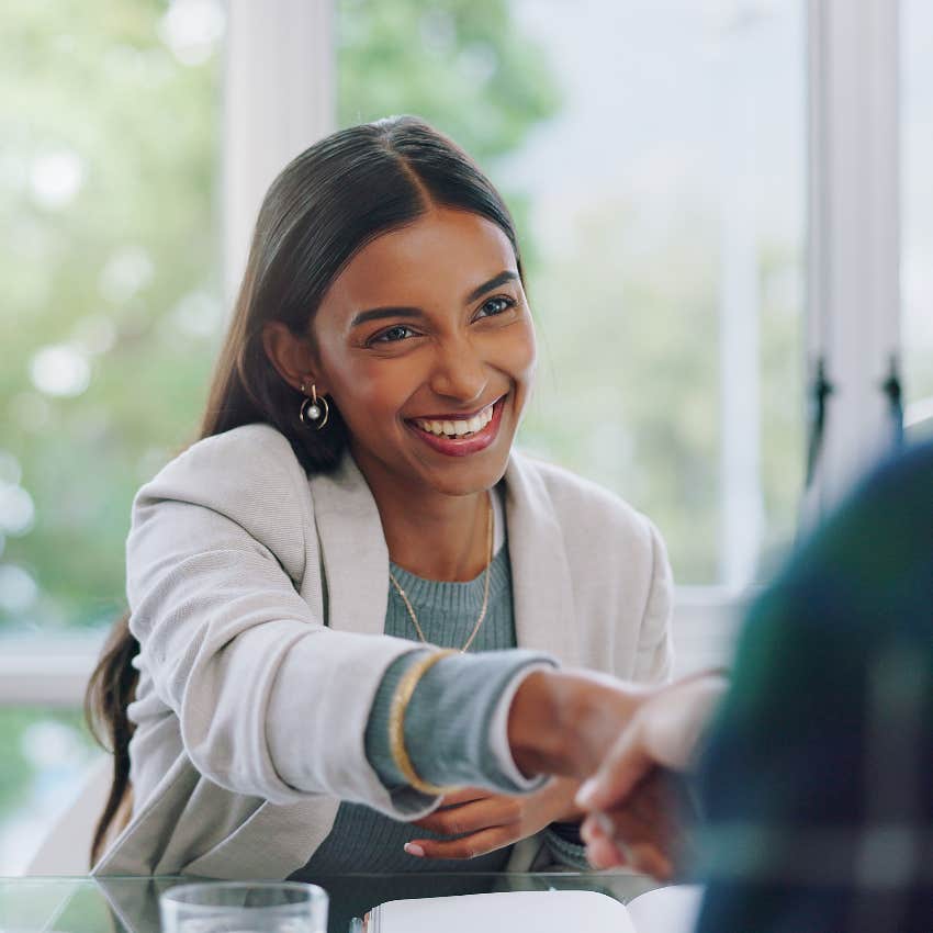 Woman at job interview