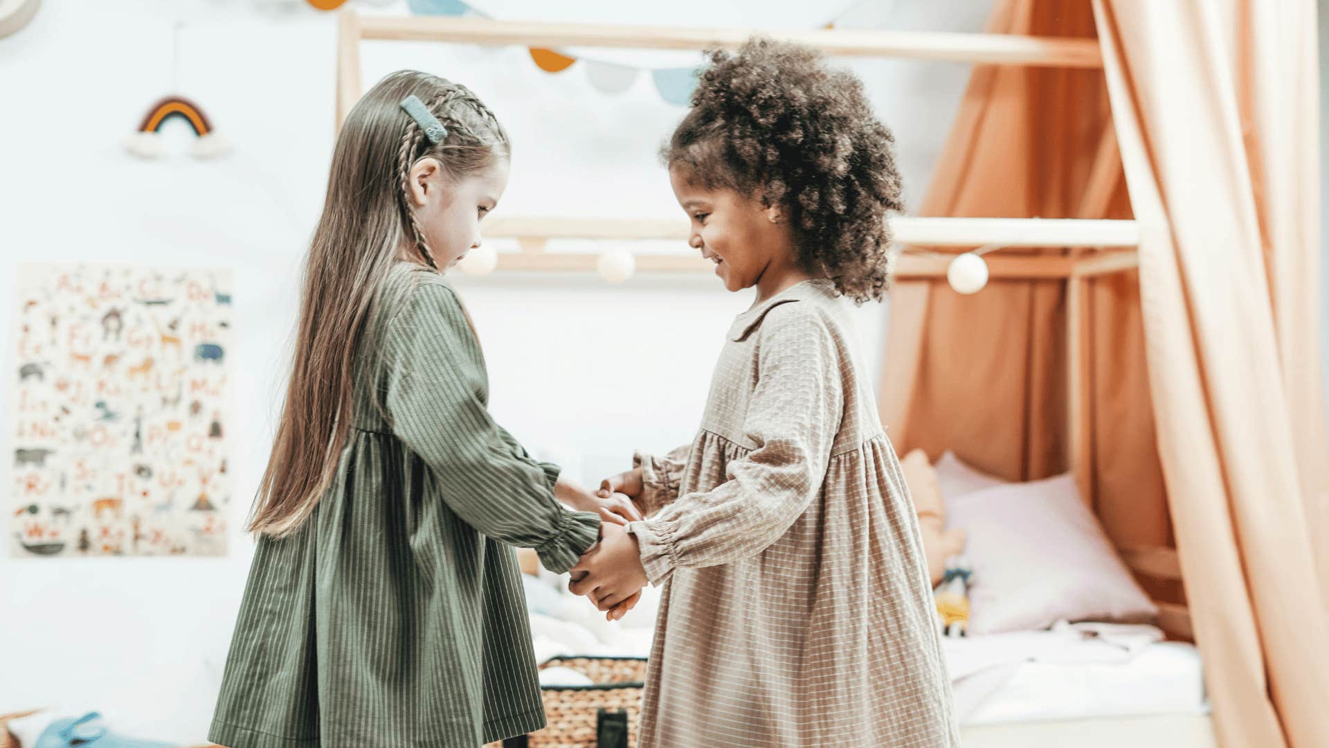 little girls playing