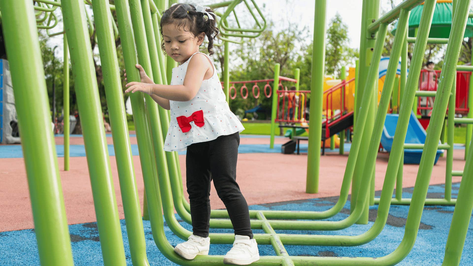 little girl on playground