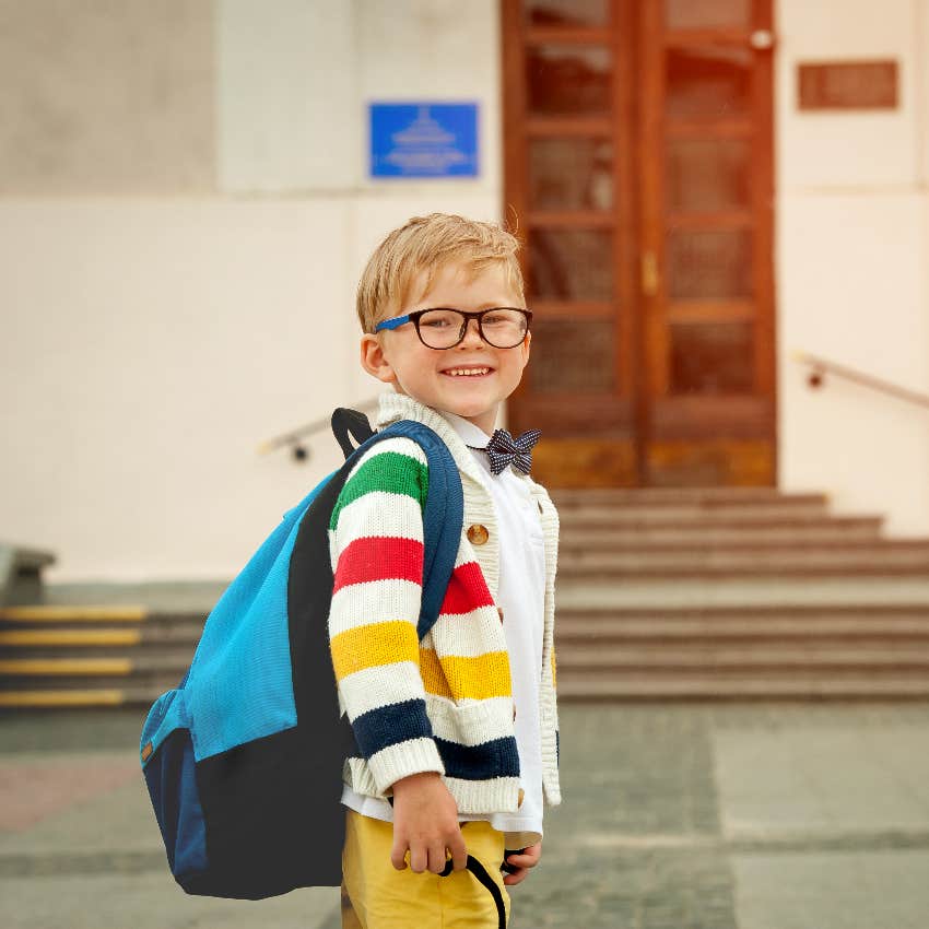 First grader at school