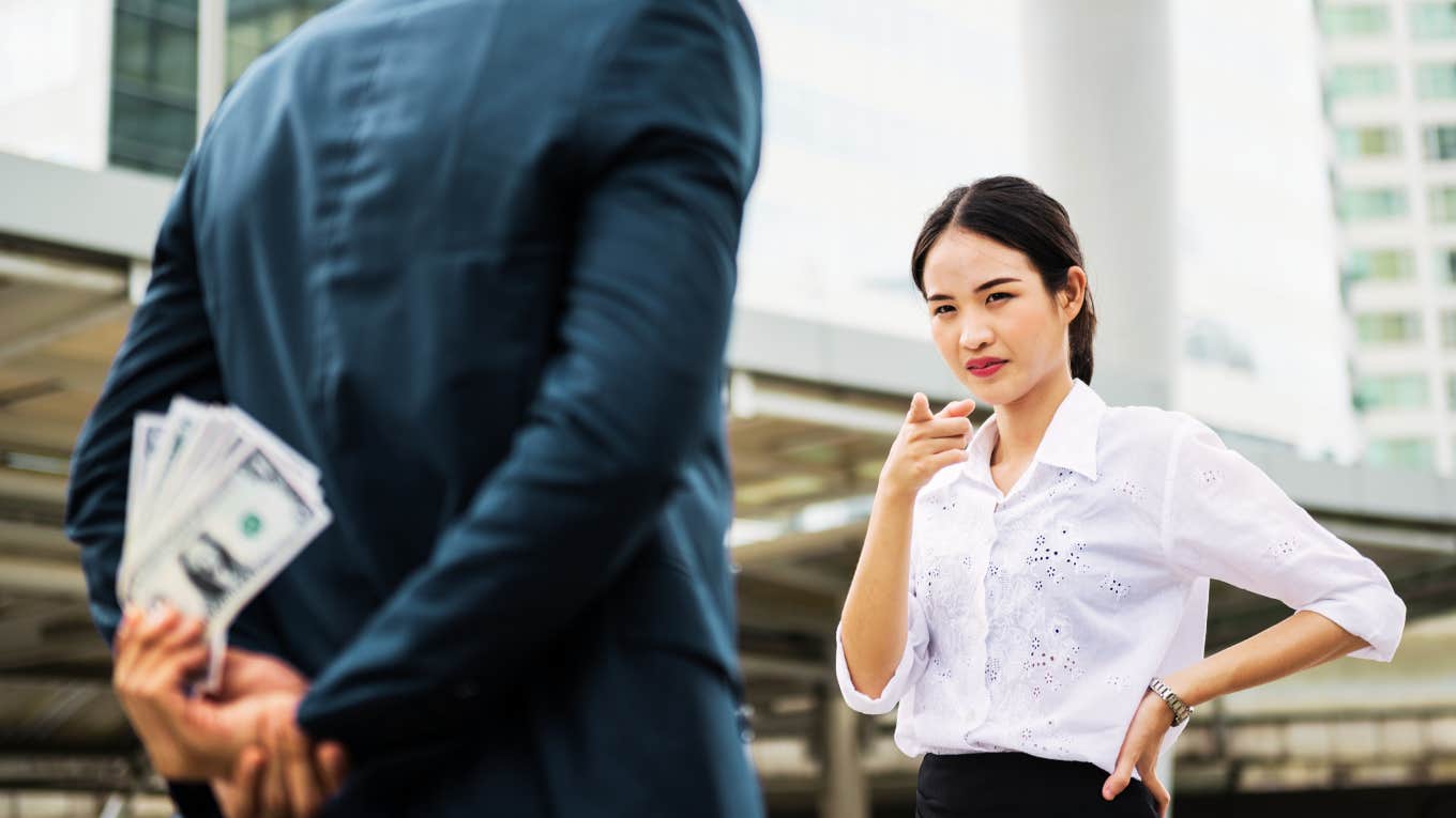 Woman questioning husband about money, worse than affair.