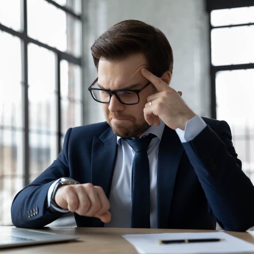 Man annoyed by rude unresponsive co-worker