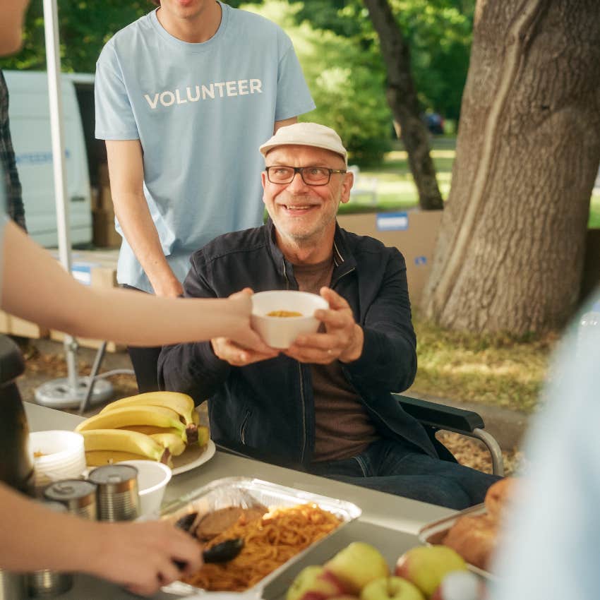 Man at food drive