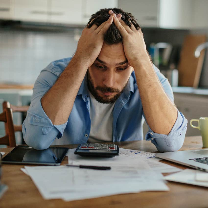 Man stressed about money