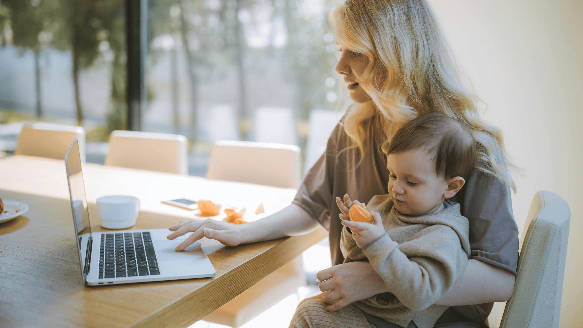 woman with kid