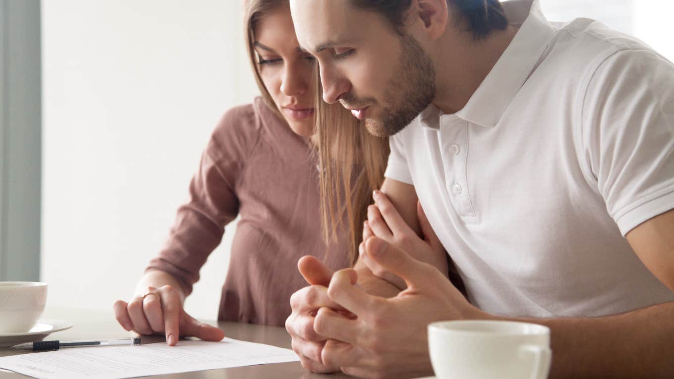 Couple noticing typo on lease