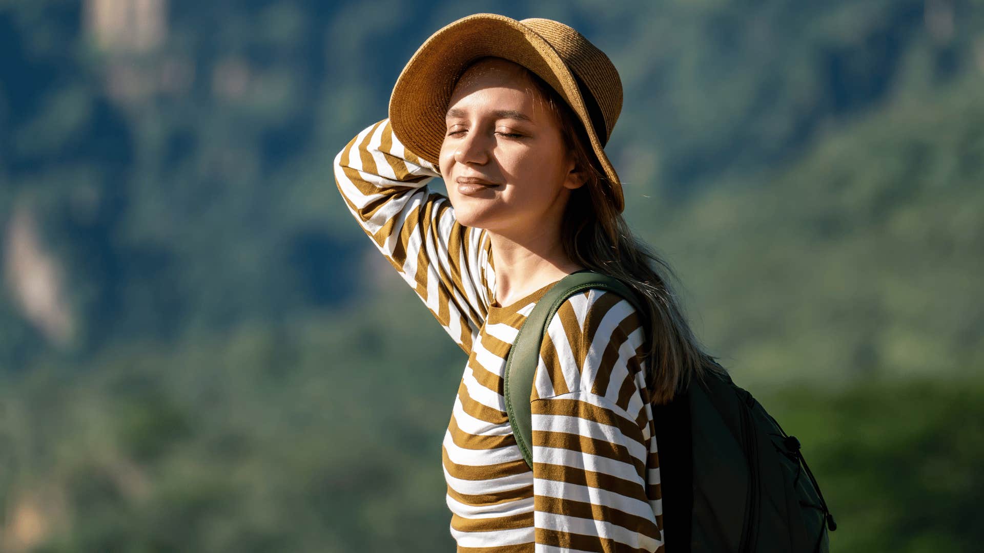 woman outside smiling