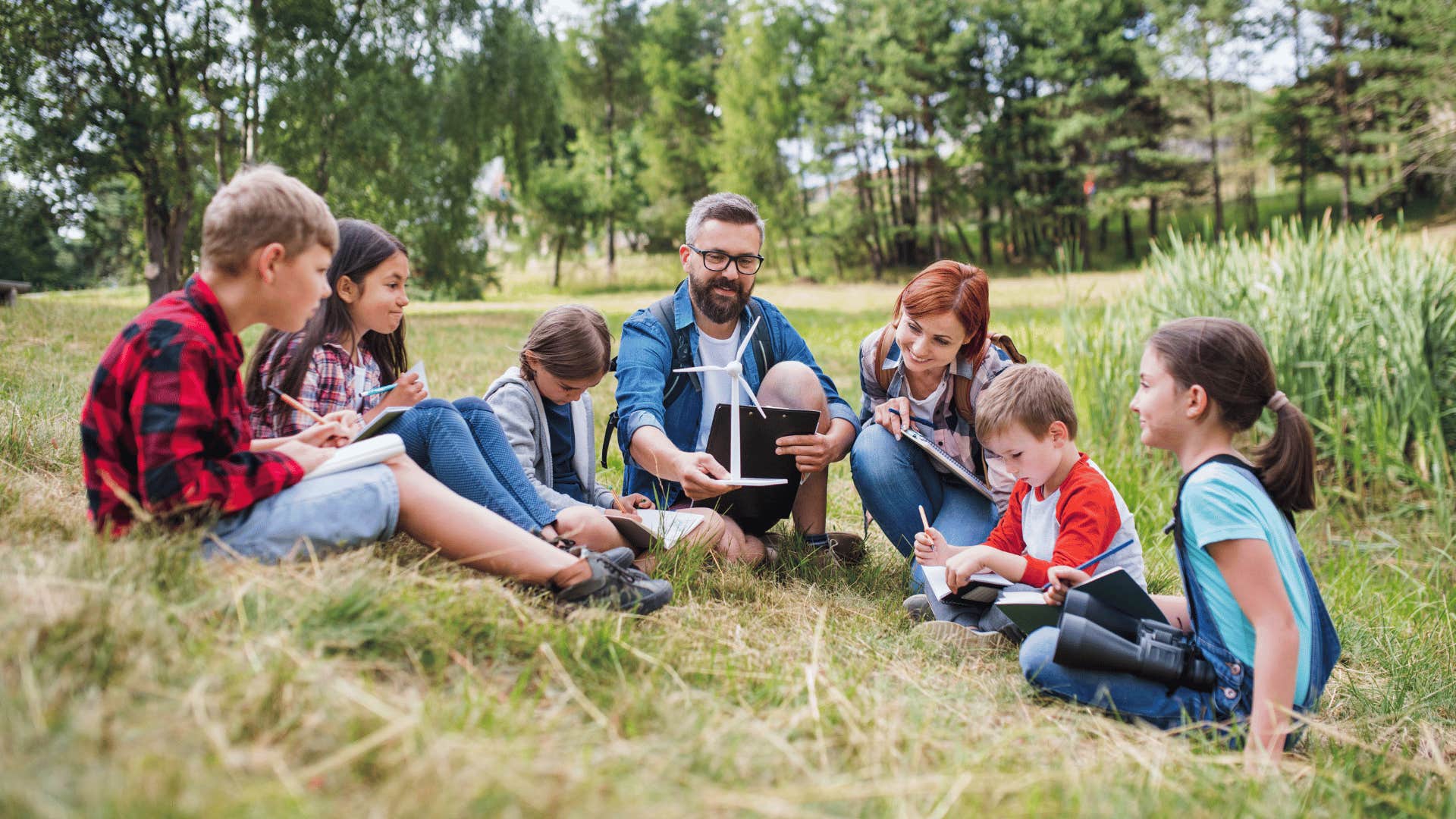 kids in a group outside