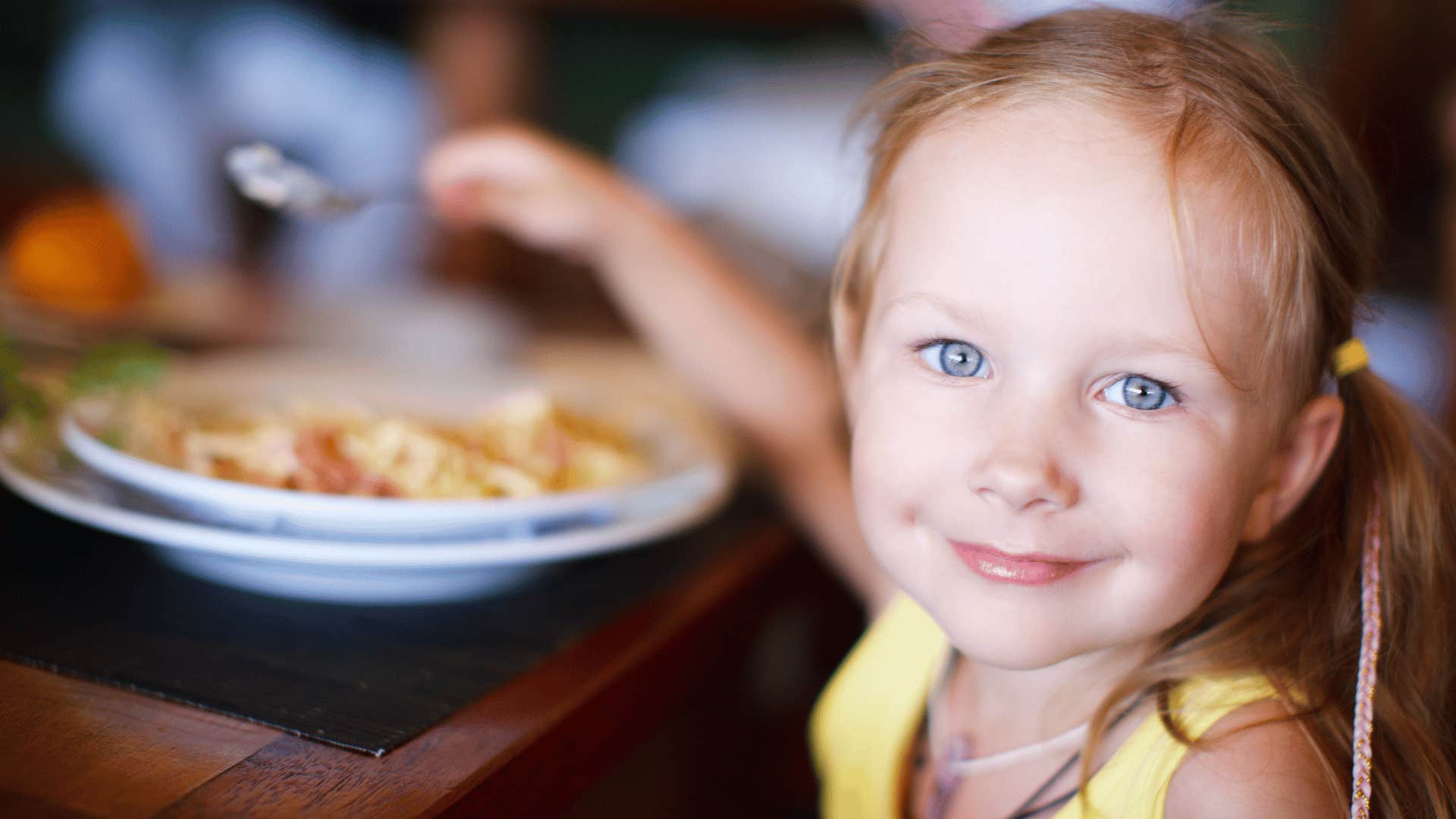 little girl eating