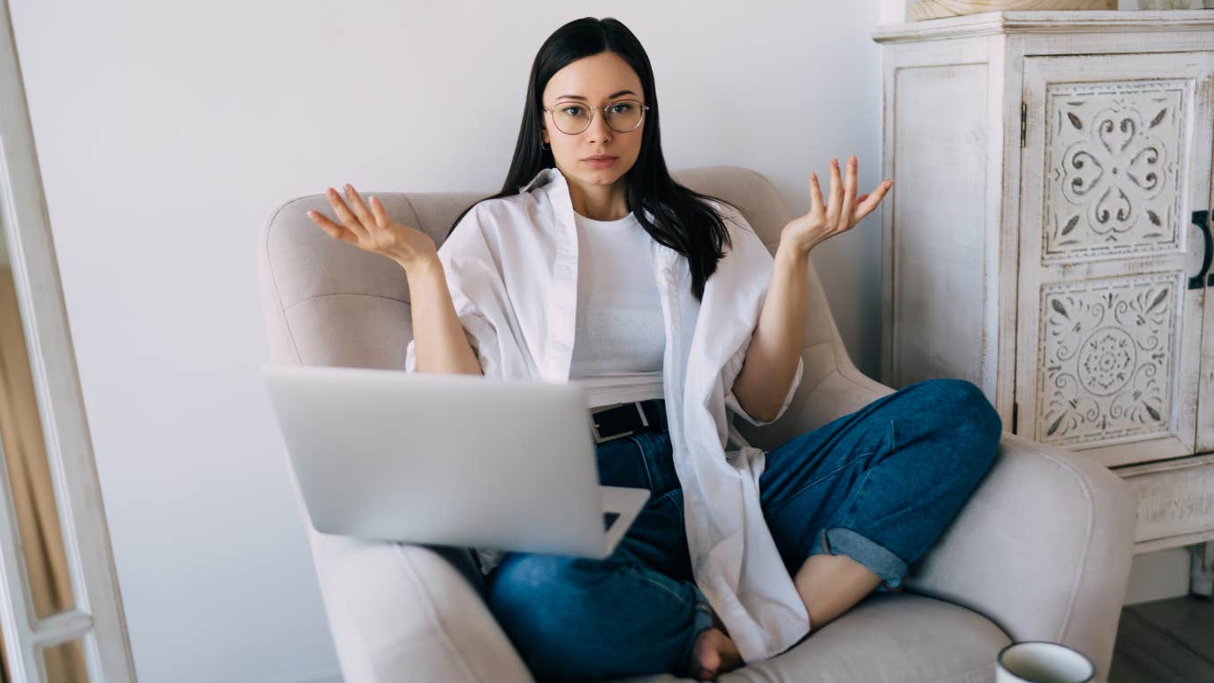 Woman reading nanny ad