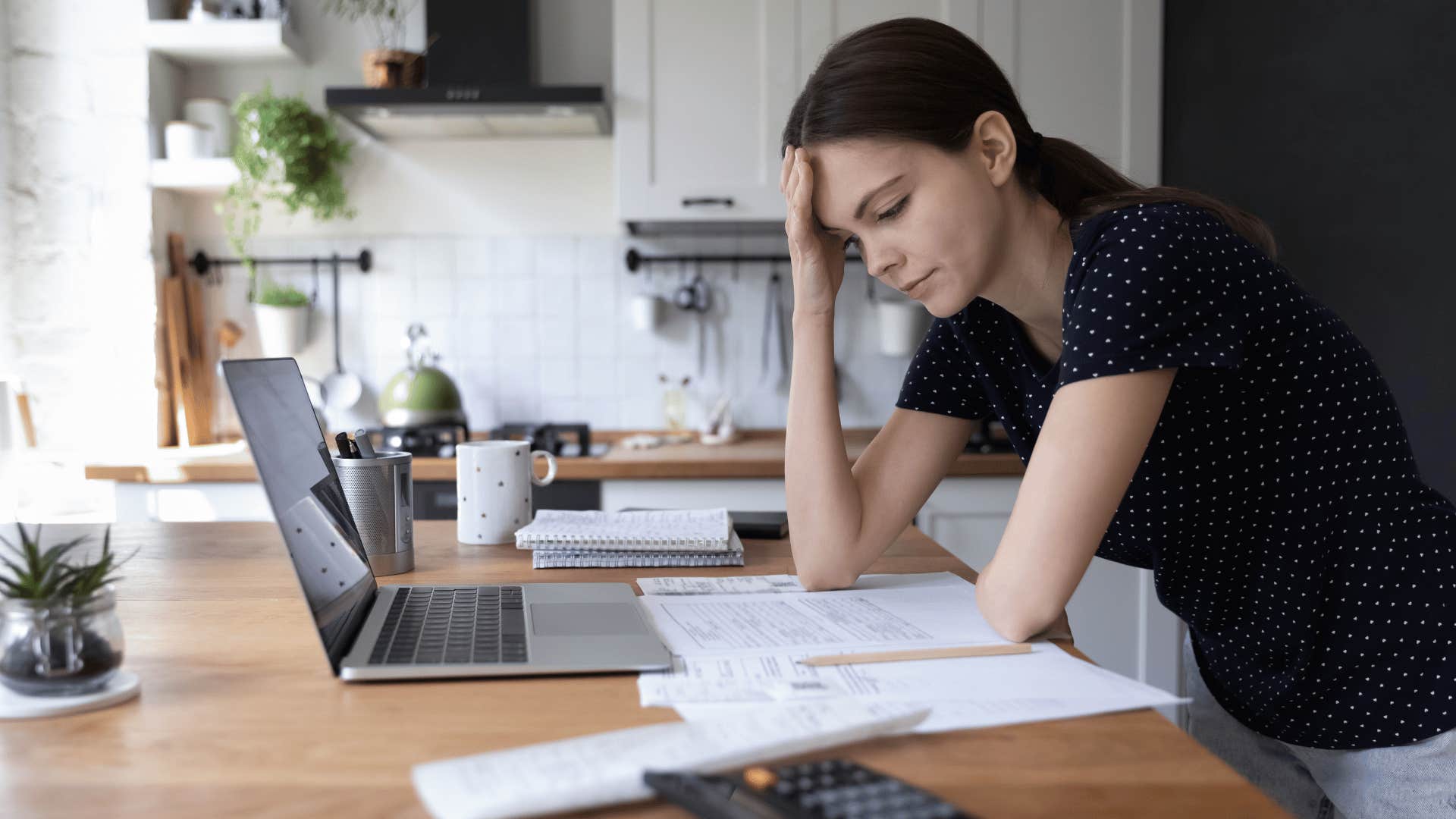 stressed woman working