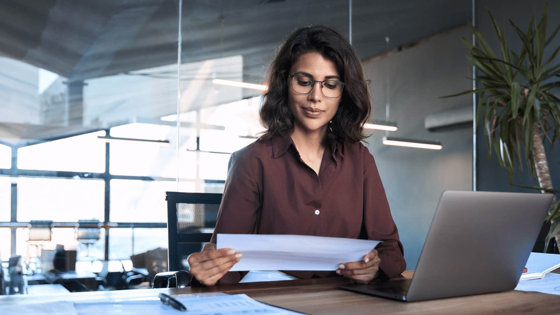 woman working on laptop