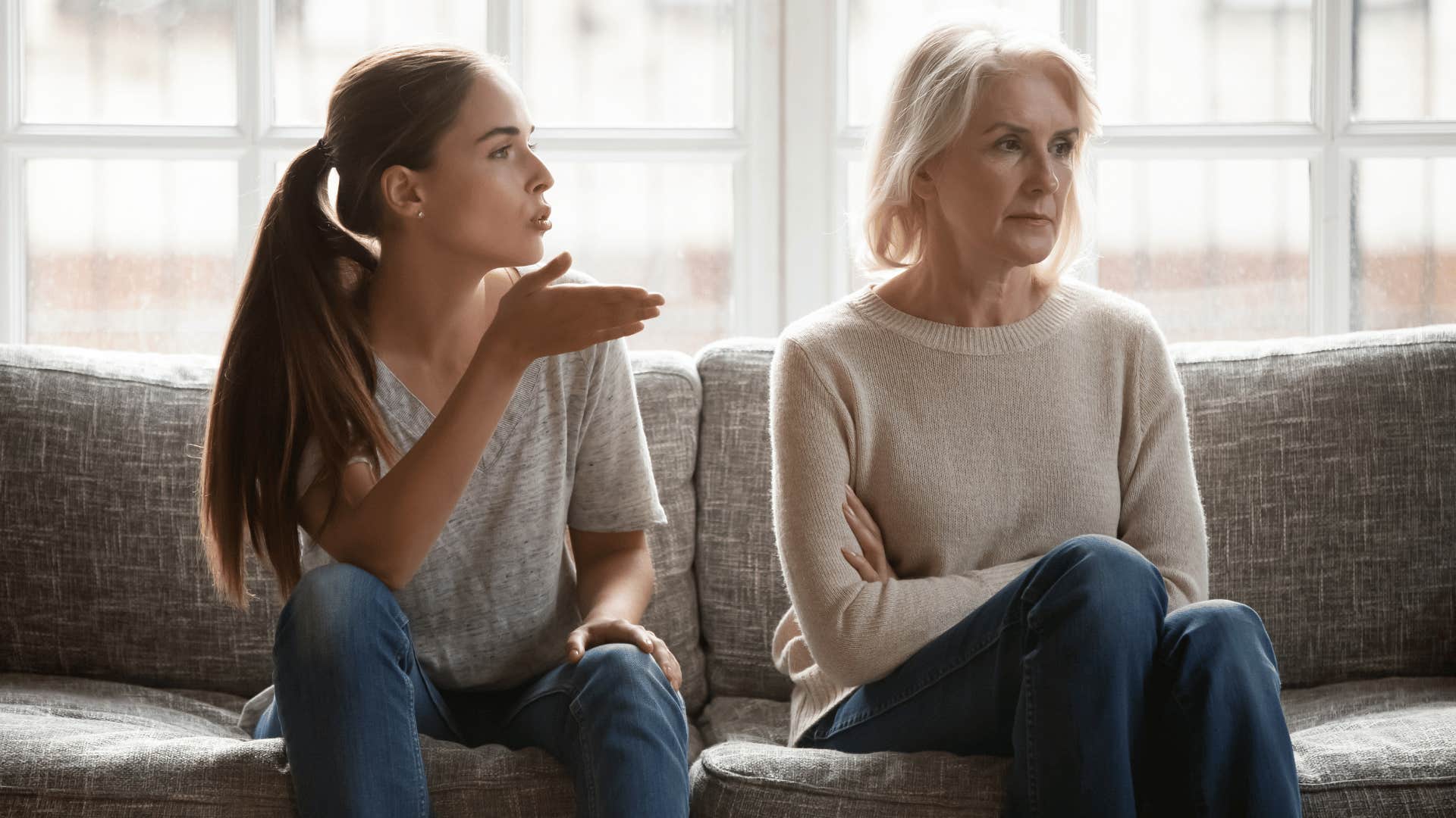 mom and adult daughter arguing