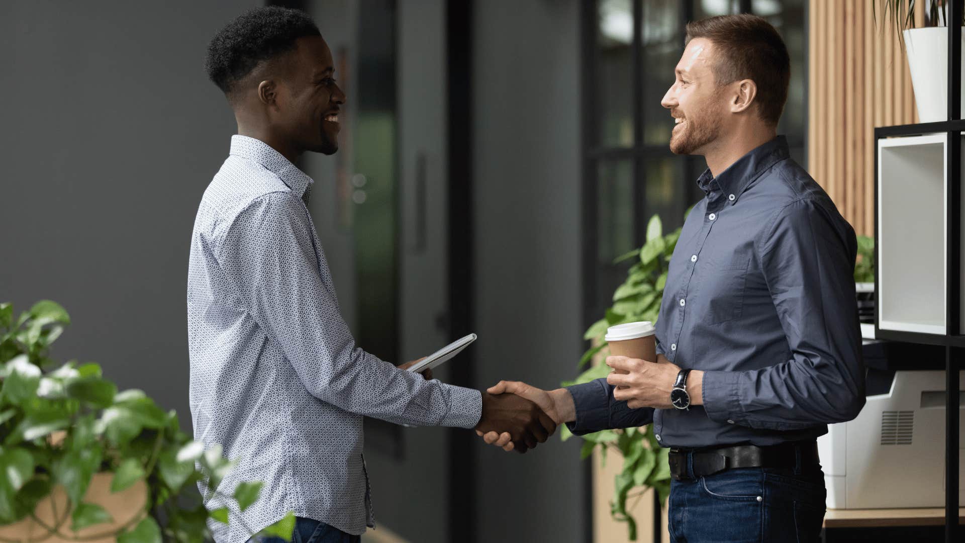 two men shaking hands