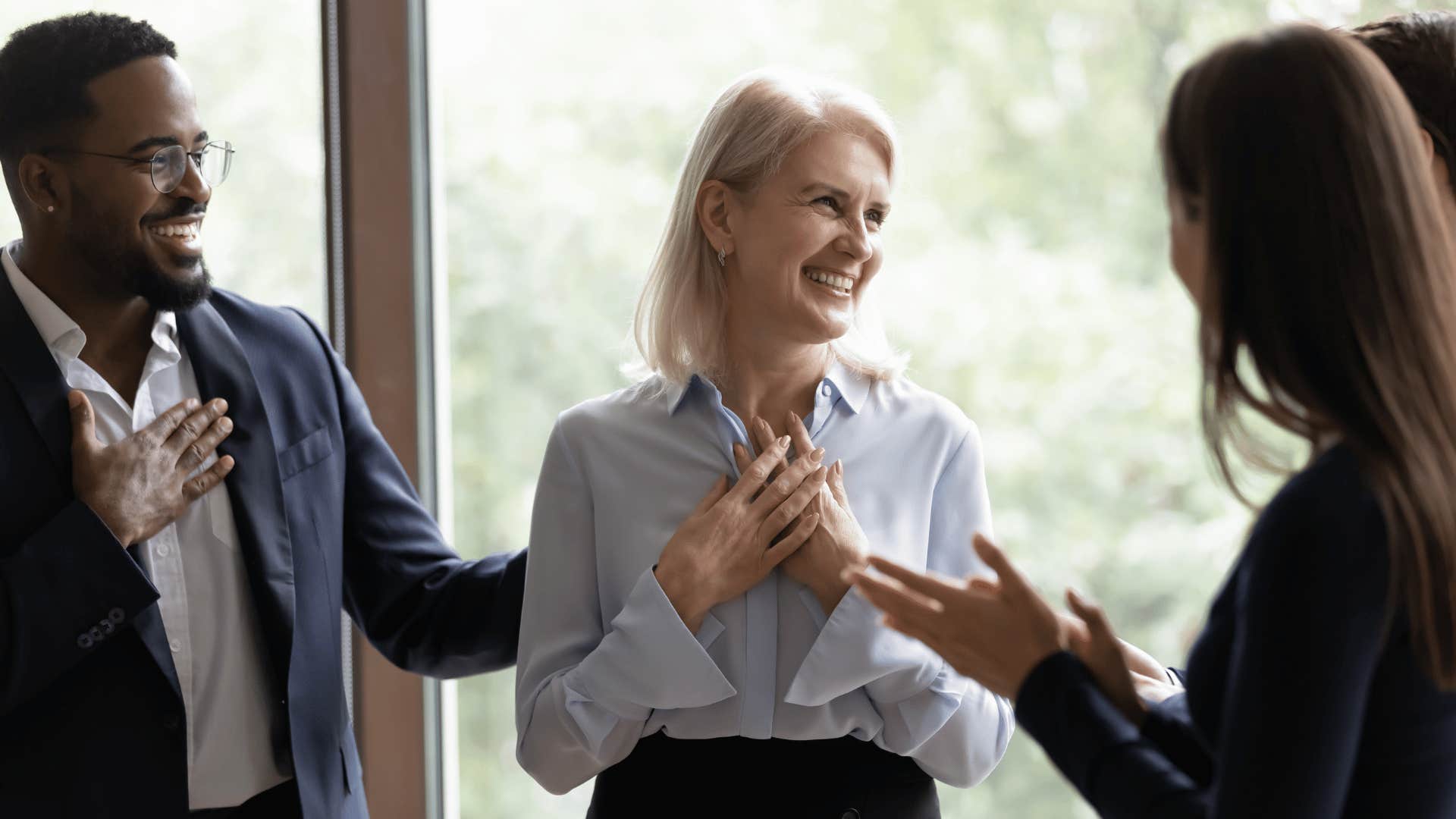 female boss with her team 