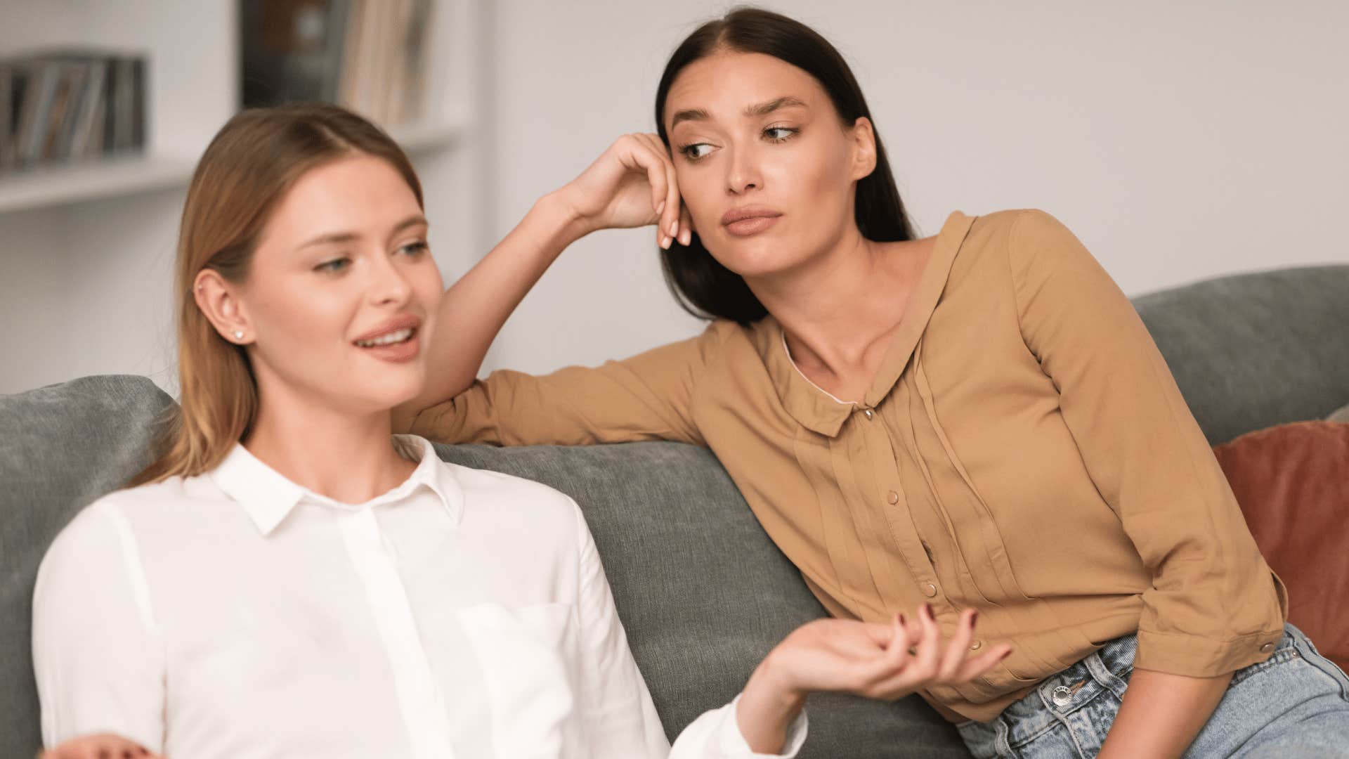 two women talking