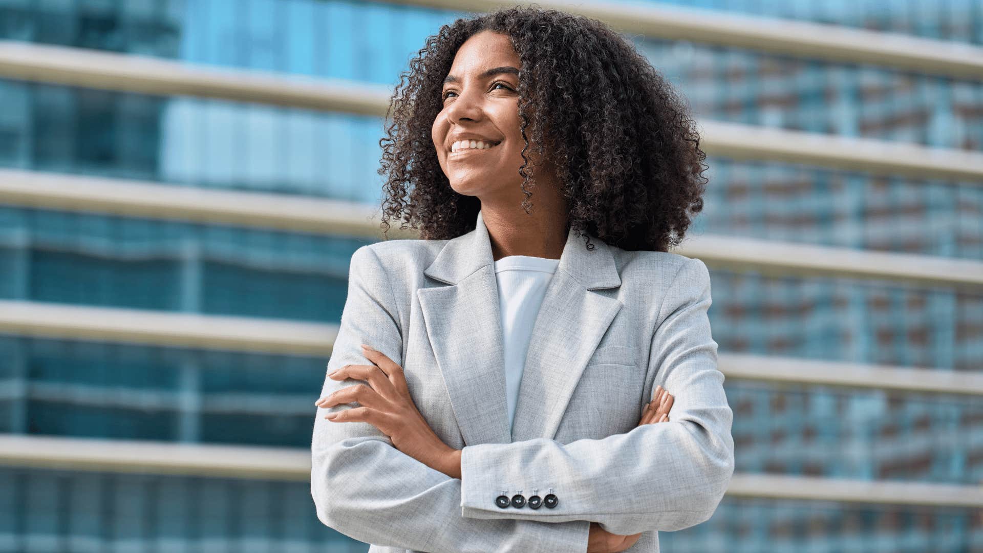 business woman smiling