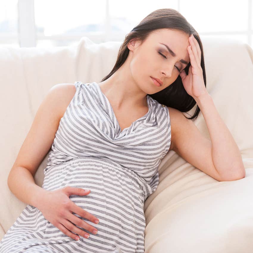 Pregnant woman who doesn't feel good