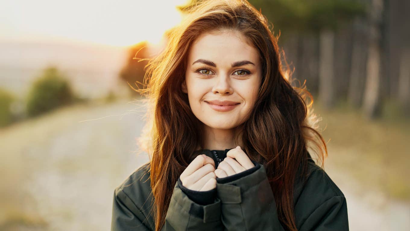 Kind woman smiling.