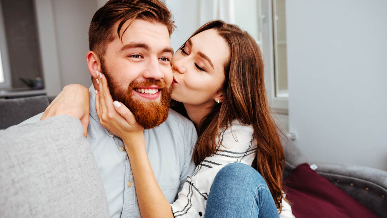 Couple being romantic.