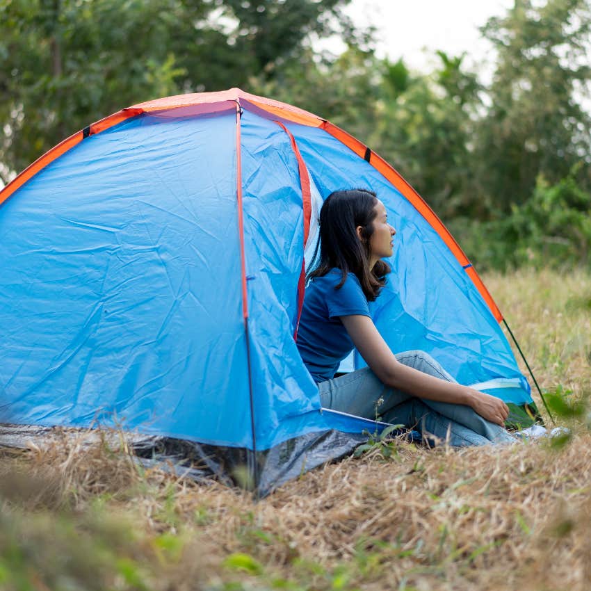 Roommate slept in tent