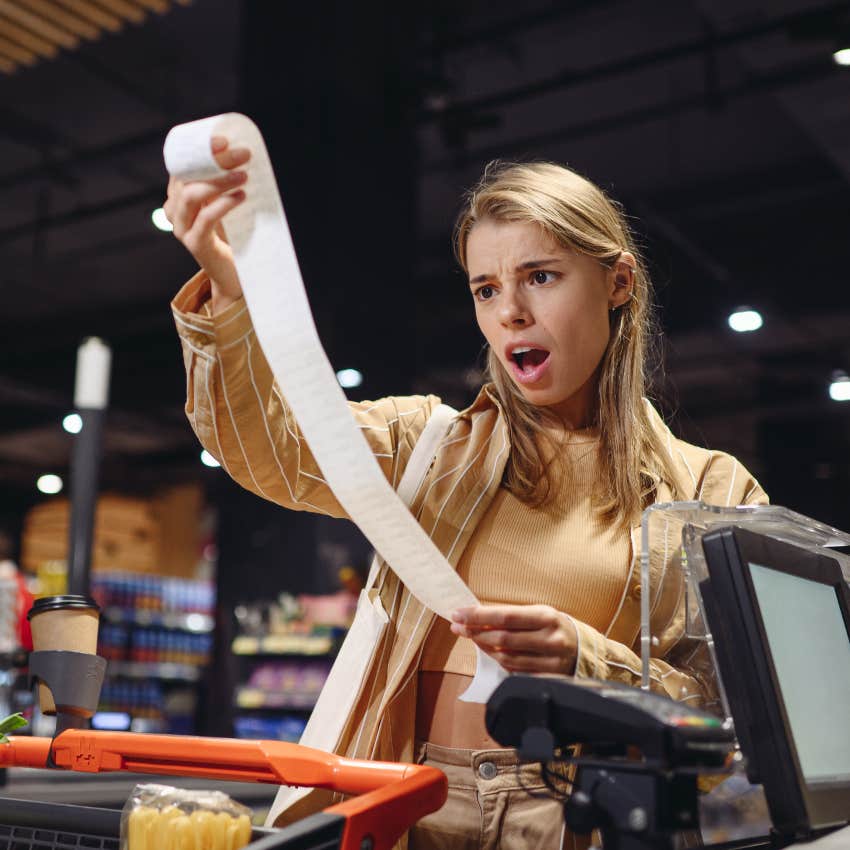 Woman shocked by high grocery prices