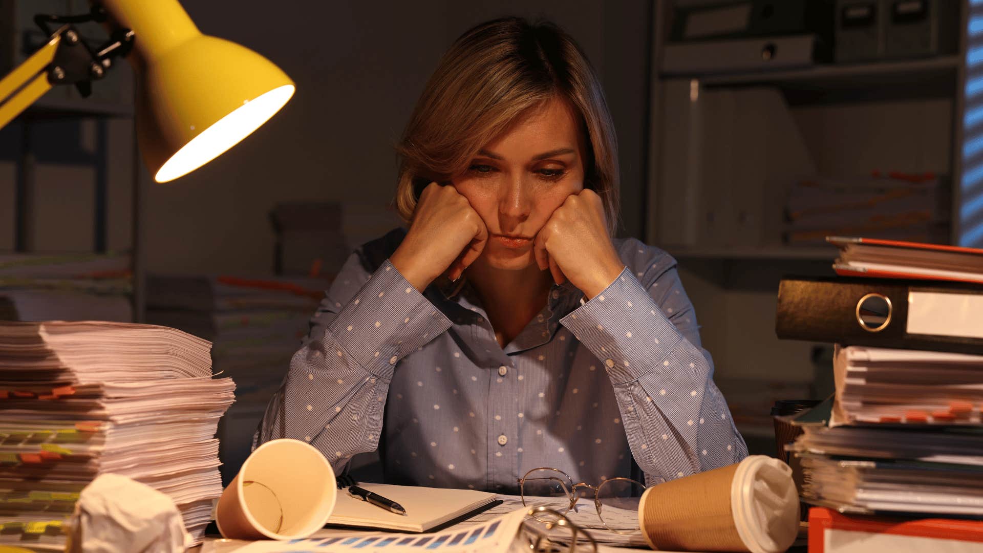 stressed out woman working