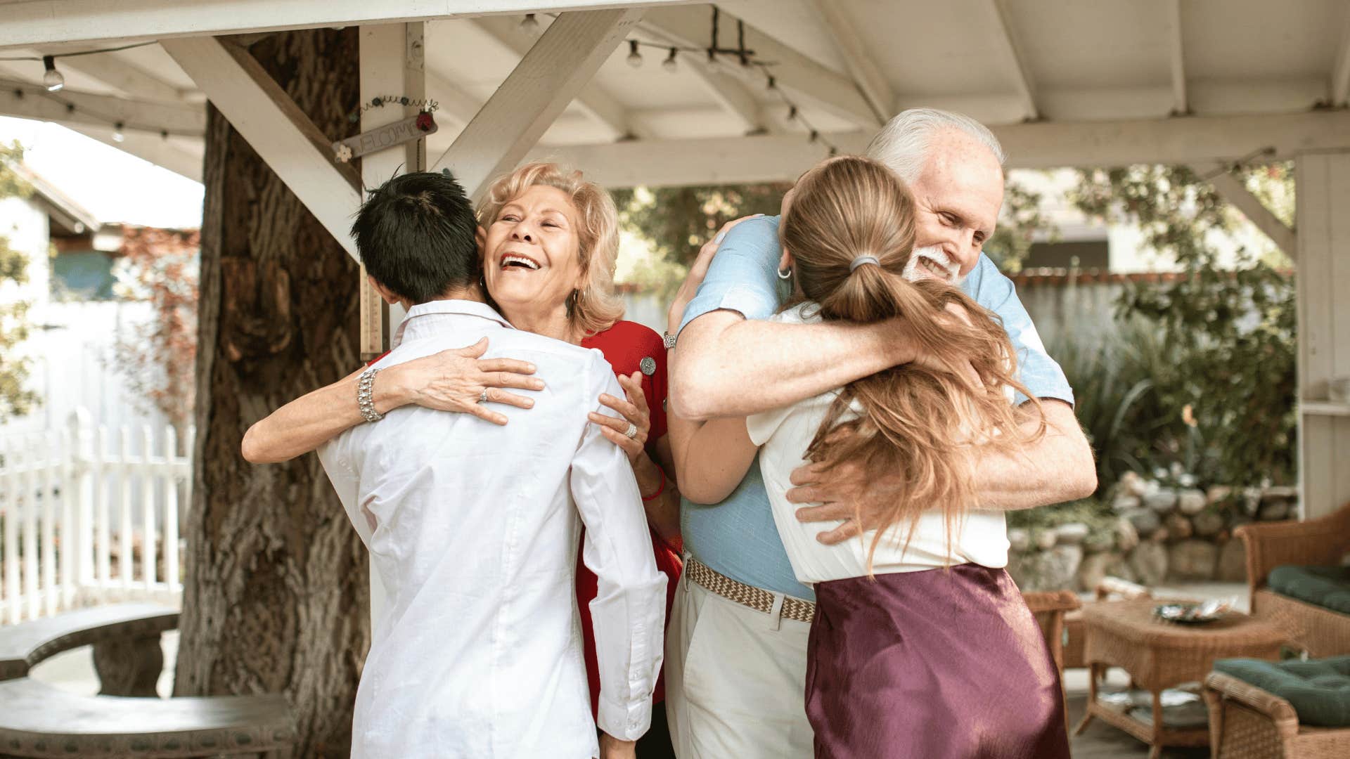 woman with boyfriend's parents