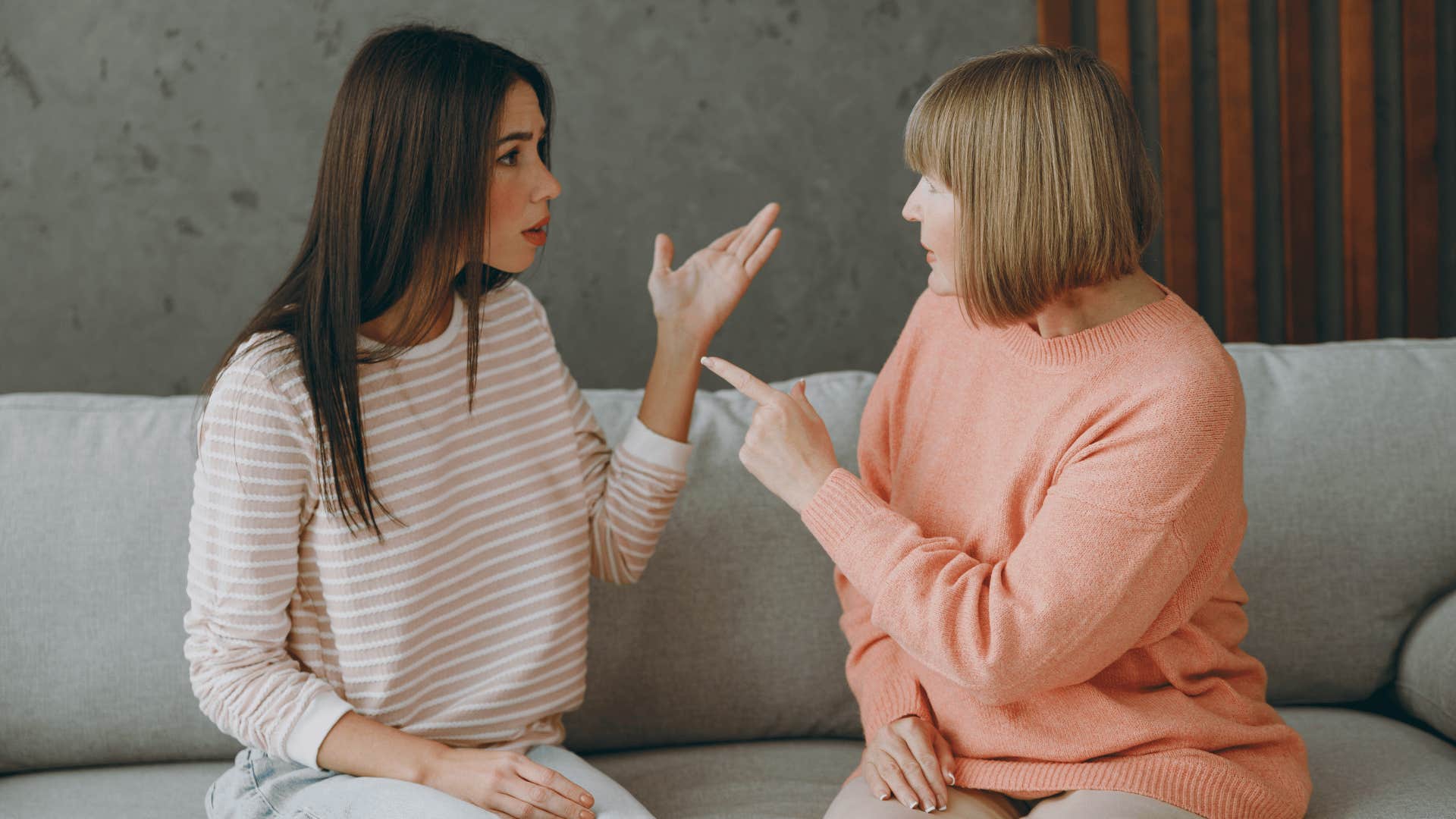 woman and mom arguing