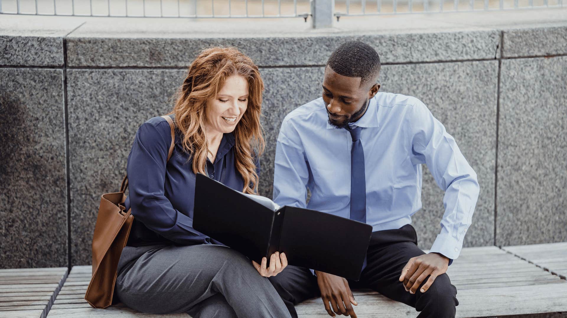 man and woman coworkers