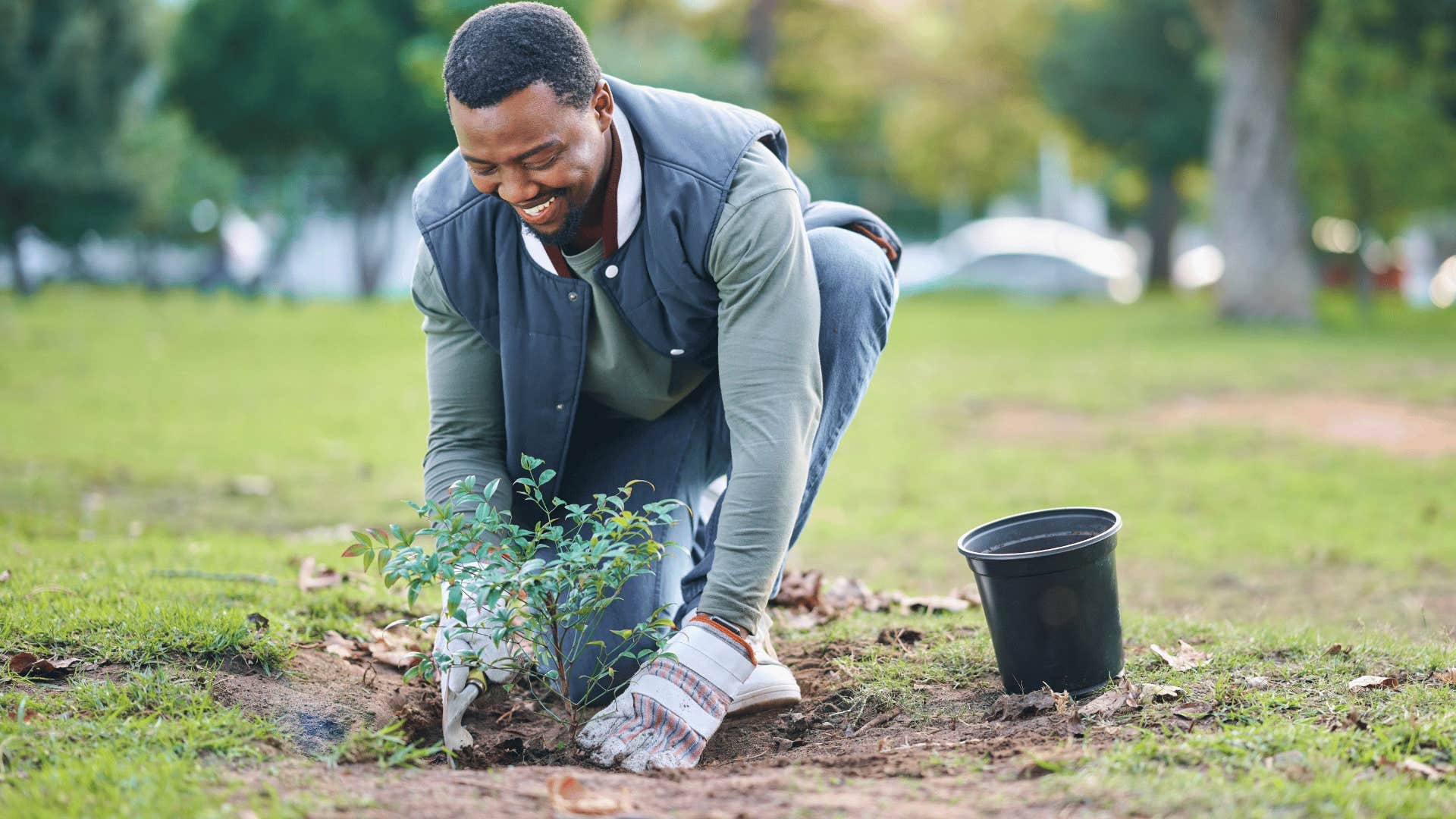 man planting 