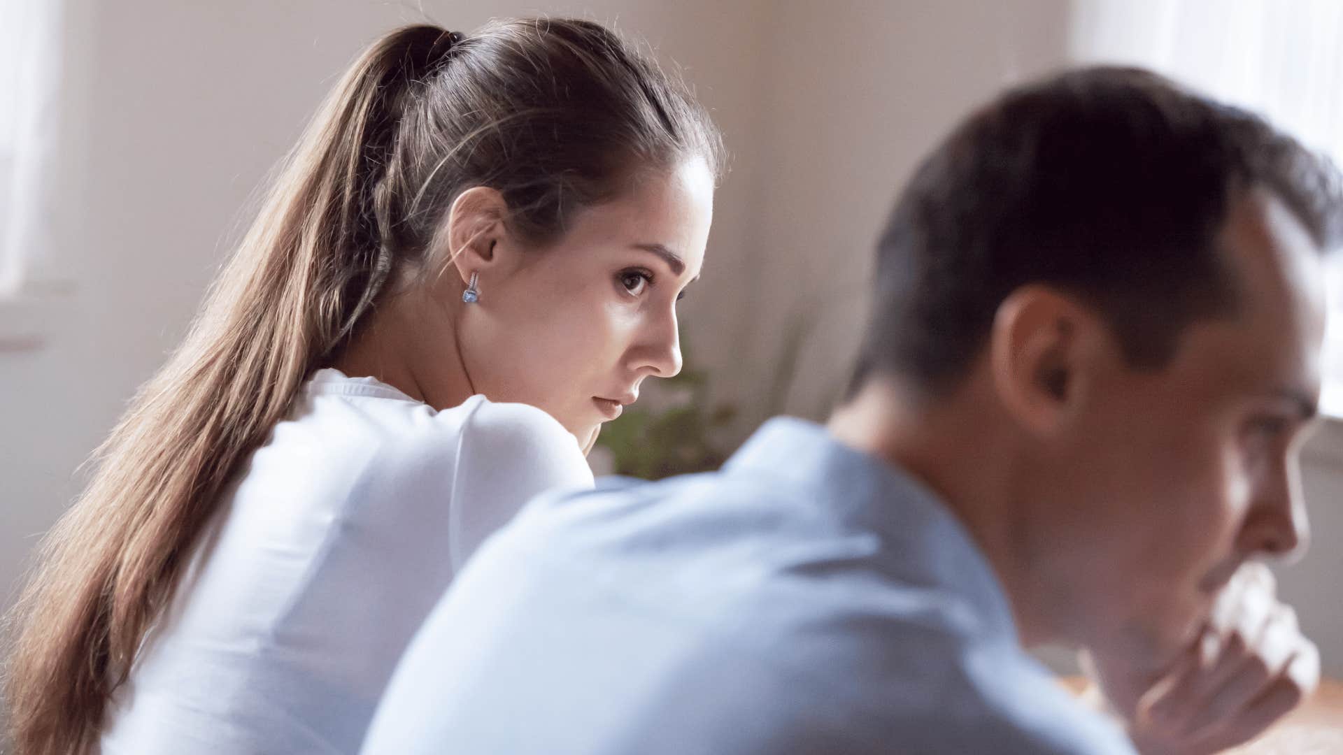 couple ignoring each other