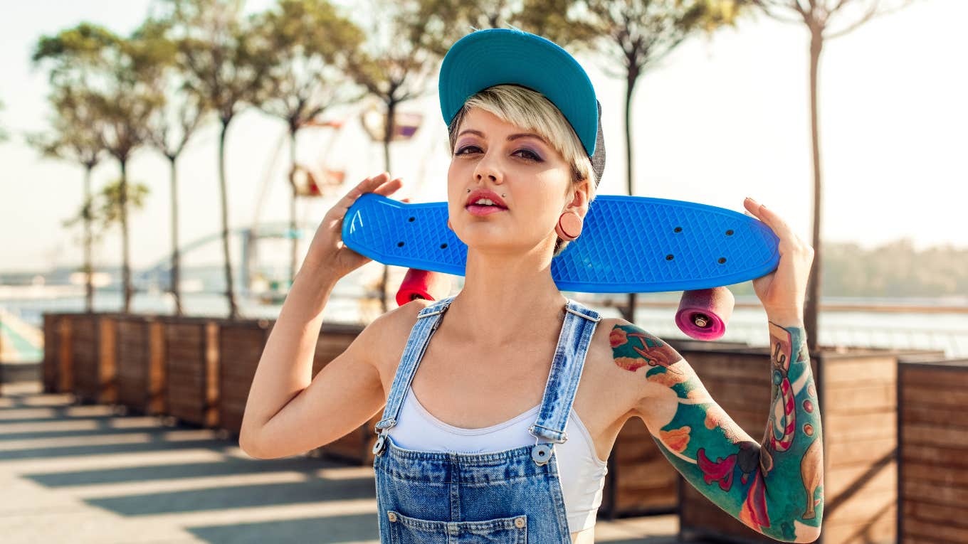 female skateboarder with a type b personality