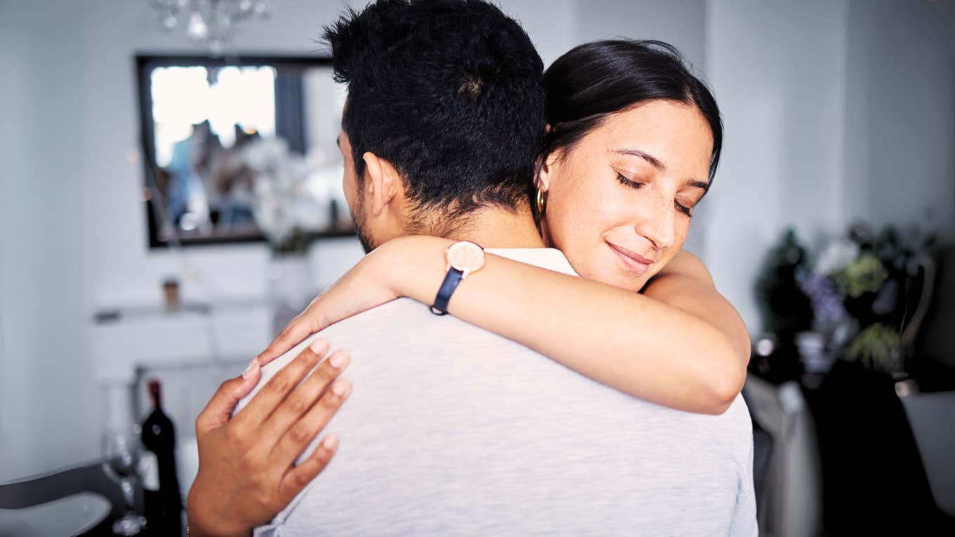 Couple expressing forgiveness.