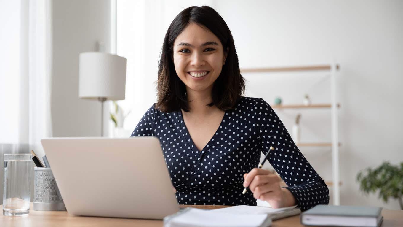 Woman working to find a new job