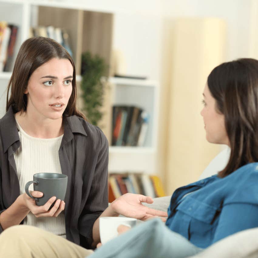 two friends having a conversation