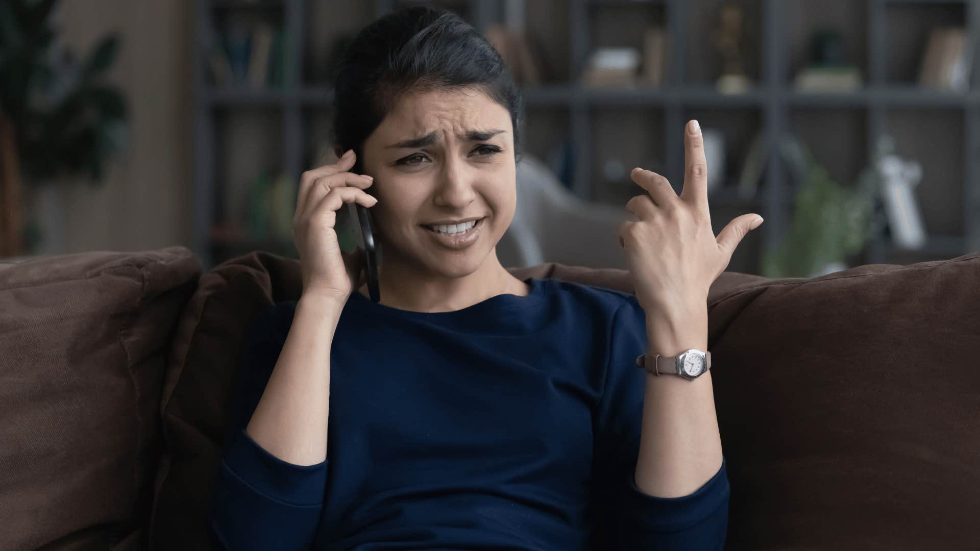 woman yelling on the phone