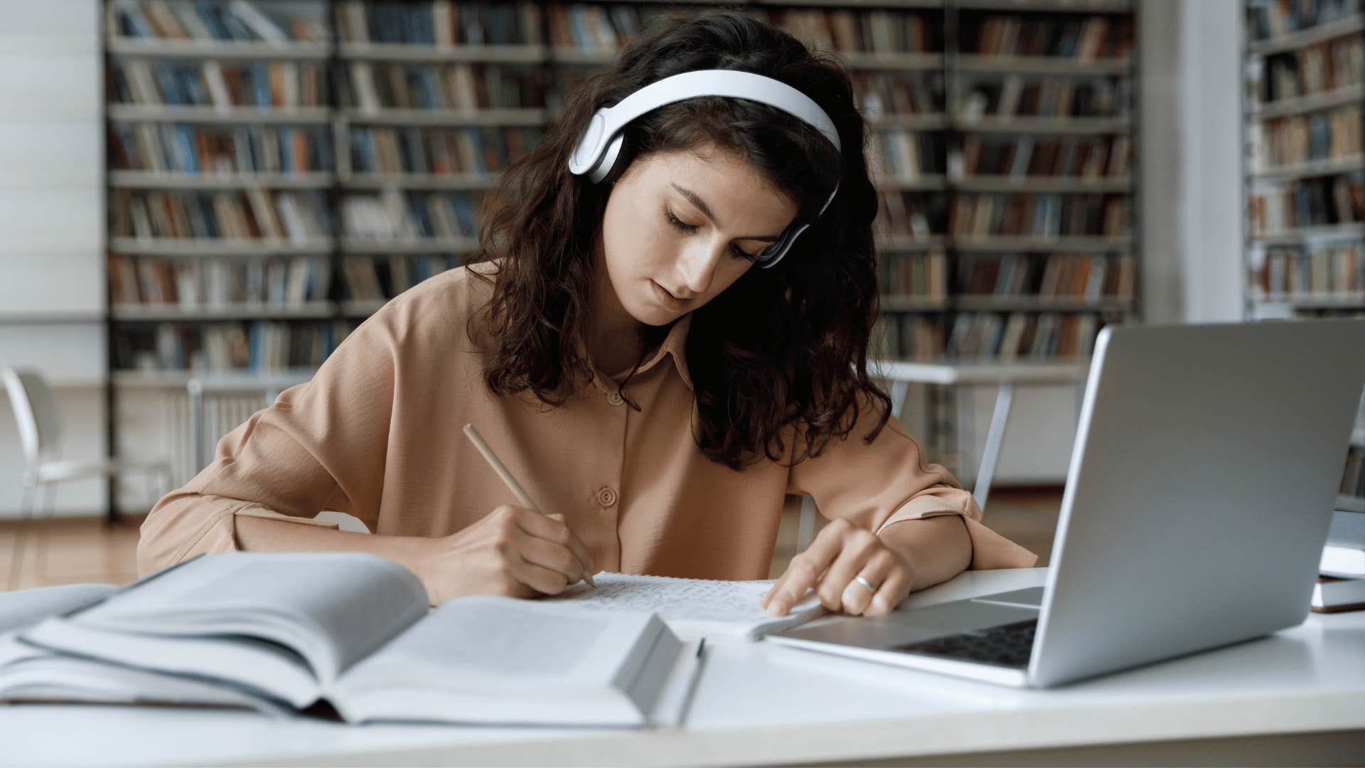 woman doing an assignment 