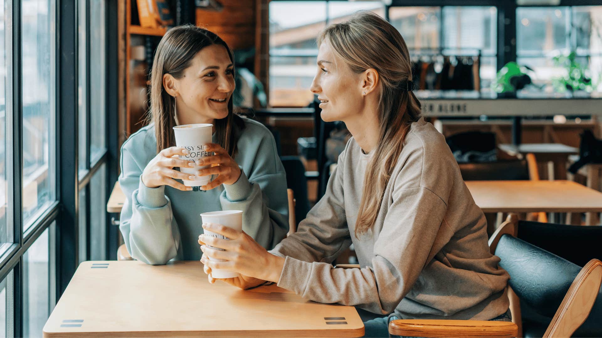 two women chatting 