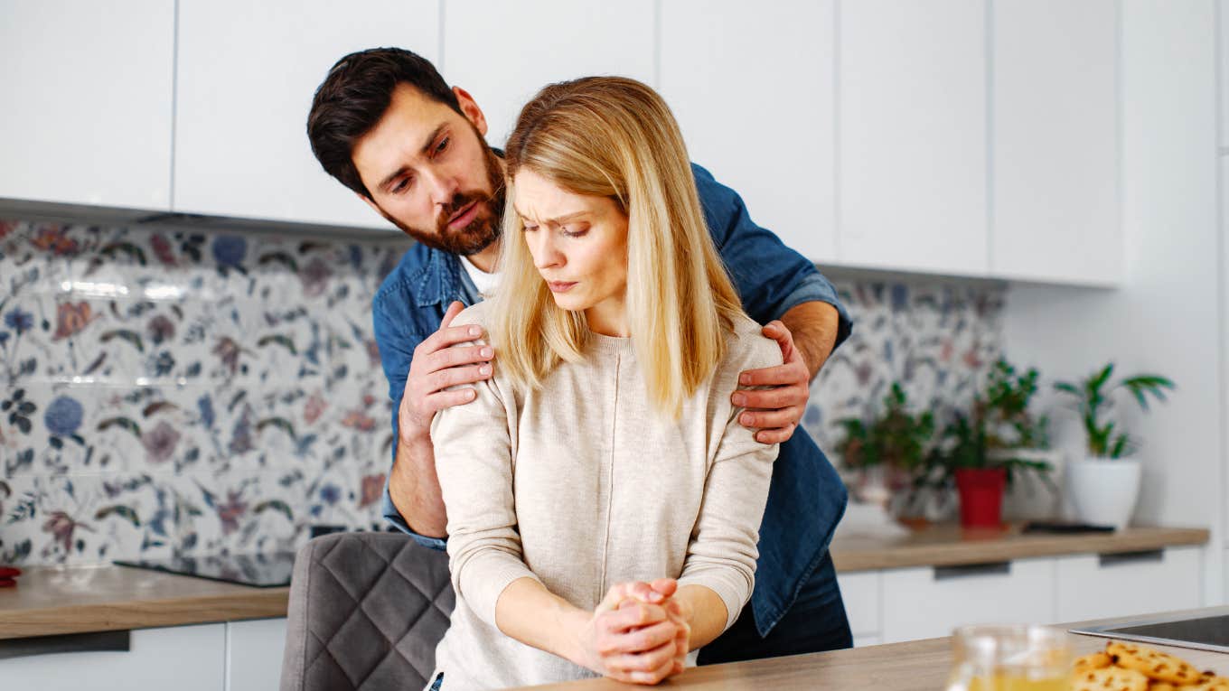 Marriage imploding, wife no longer feeling secure in marriage. 