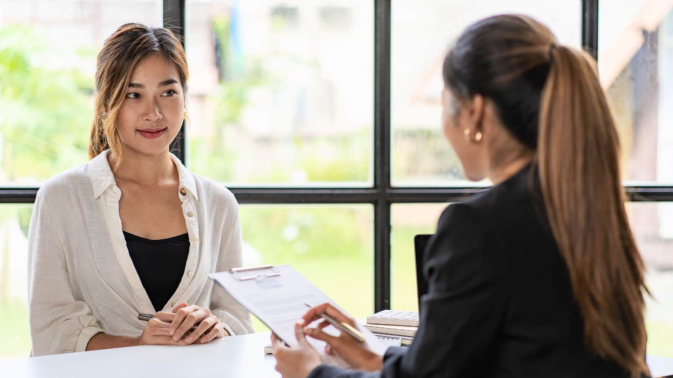 woman having a job interview