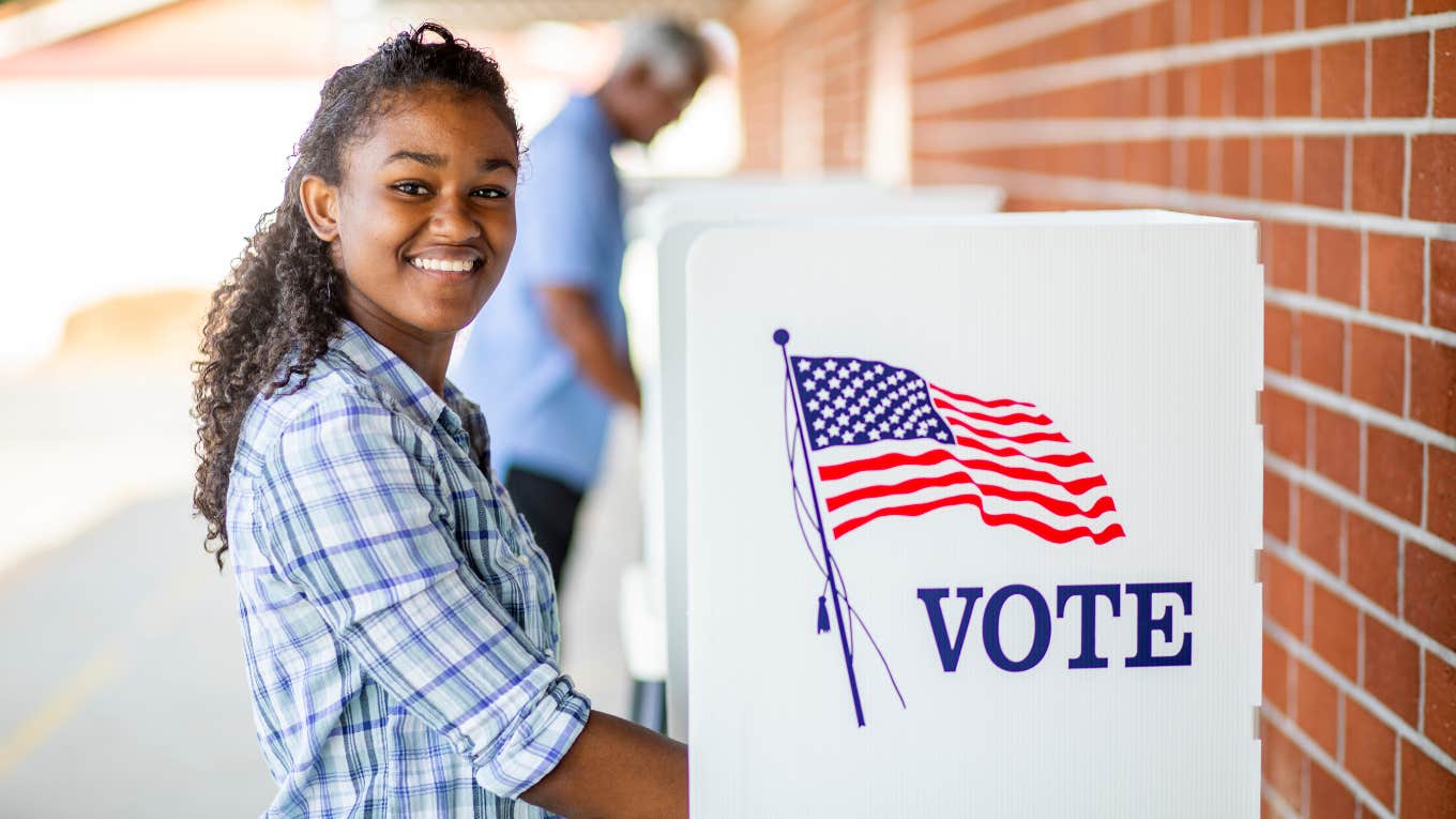 woman voting