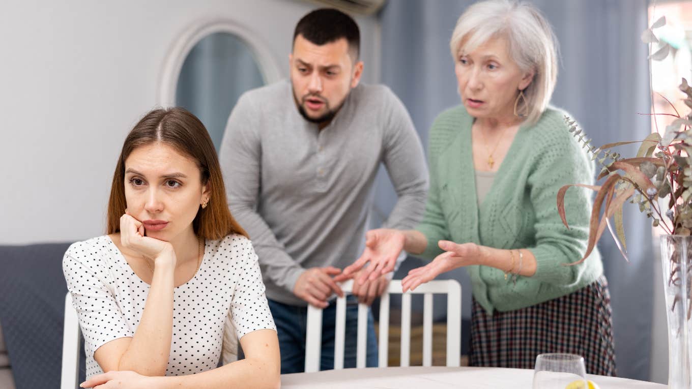 Mother-in-law calling woman a horrible wife